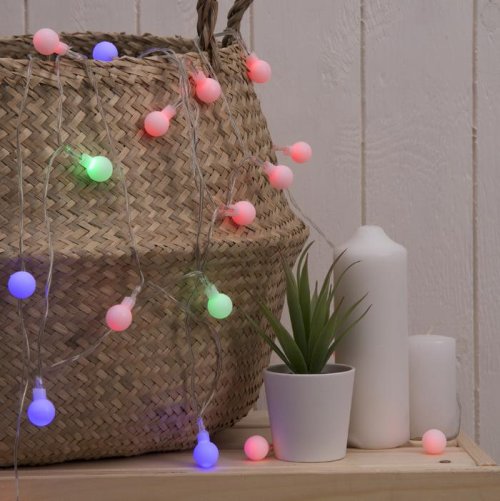 НИТЬ, 3 м, USB, с насад. "Шарики", Н.С. LED-20-5V, МУЛЬТИ        806831С