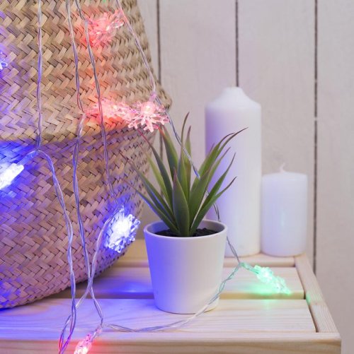 НИТЬ, 3 м, с насад. "Снежинки больш",Н.С.LED-20-3,6V, (АА*3 шт.не в компл)МУЛЬТИ        1080364С