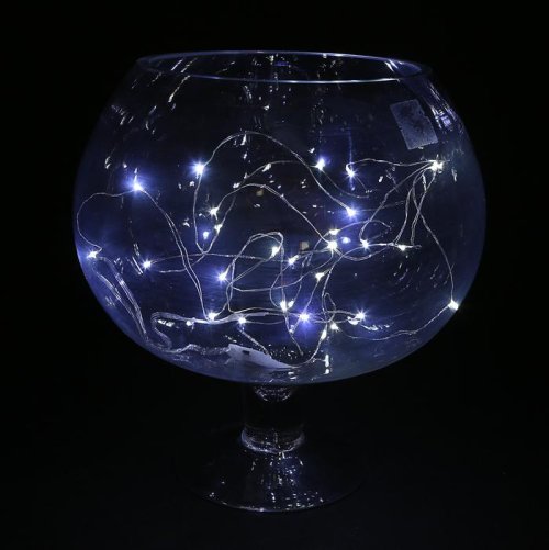 НИТЬ, 3 м. "Роса", LED-30-6V, (LR2032 2 шт.в комплекте), 1 режим, БЕЛЫЙ     2433885С