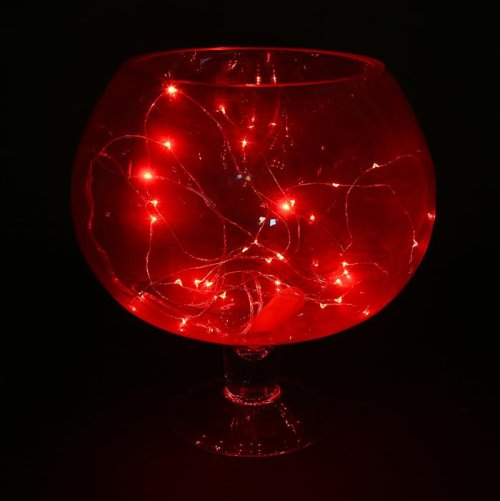 НИТЬ, 3 м. "Роса", LED-30-6V, (LR2032 2 шт.в комплекте), 1 режим, КРАСНЫЙ     2433888С