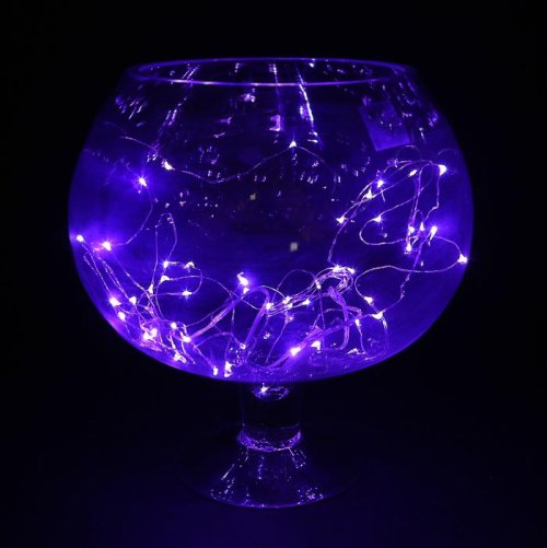 НИТЬ, 5 м. "Роса", LED-50-6V, (LR2032 2 шт.в комплекте), 1 режим, ФИОЛЕТОВЫЙ     2433899С