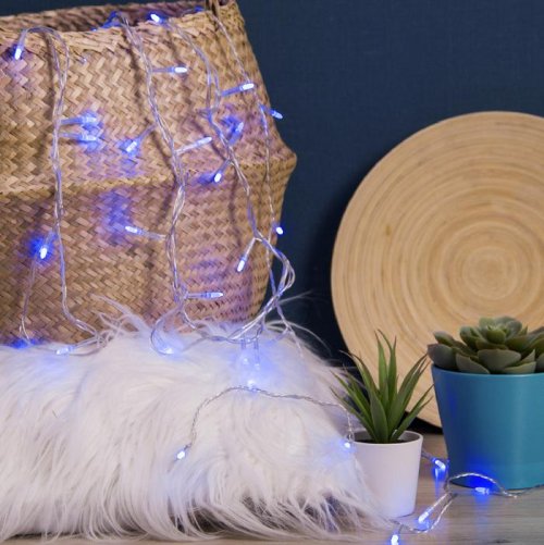 НИТЬ, 5 м. “Игла”, Н.С. LED-50-220V, 8 режимов, СИНИЙ        1080512С