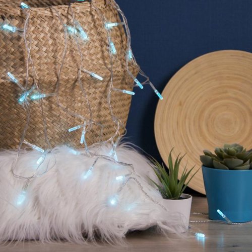 НИТЬ, 5 м. “Хрусталик”, Н.С. LED-50-220V, контроллер 8 р, АКВАМАРИН  3590718С