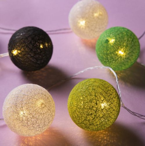 НИТЬ, 5м, с насад. "Клубки ЗЕЛЕНО-БЕЛЫХ ниток 6 см", LED-20-220V, фиксинг, Т/БЕЛЫЙ       3590722С