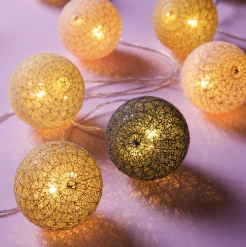 НИТЬ, 5м, с насад. "Клубки КРЕМ-БРЮЛЕ ниток 6 см", LED-20-220V, фиксинг, Т/БЕЛЫЙ       3590727С