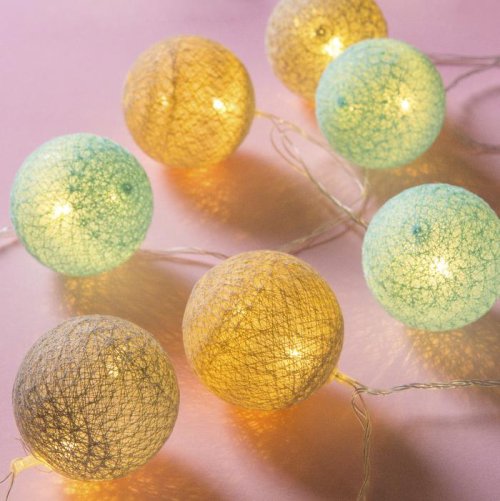 НИТЬ, 5м, с насад. "Клубки СЕРО-ГОЛУБЫХ ниток 6 см", LED-20-220V, фиксинг, Т/БЕЛЫЙ       3590730С