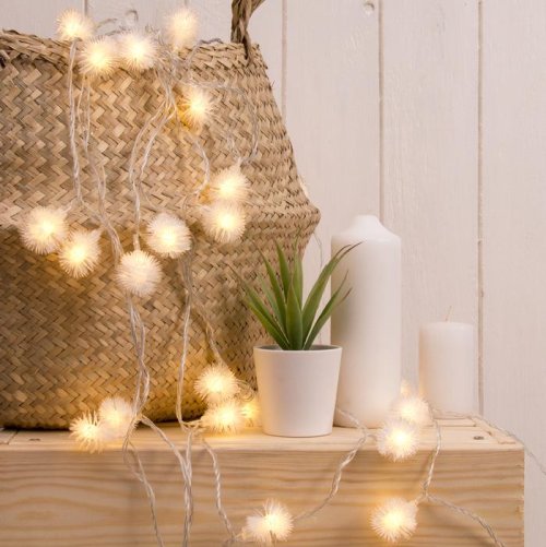 НИТЬ, 5м. с насад. “Ежики Белые”, Н.С. LED-30-220V, 8 режимов, Т/БЕЛЫЙ       3590693С