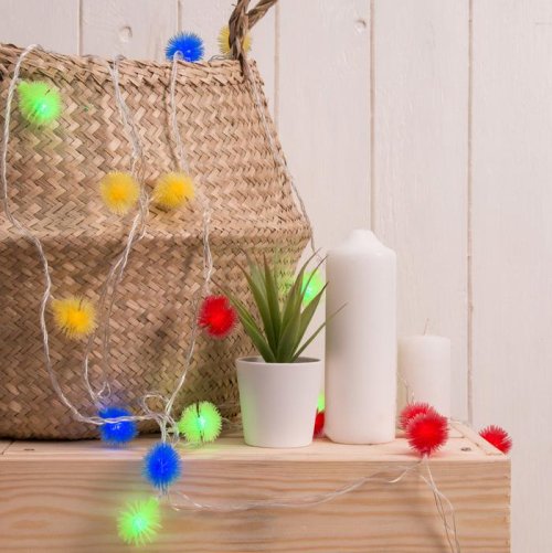 НИТЬ, 5м. с насад. “Ежики Цветные”, Н.С. LED-30-220V, 8 режимов, МУЛЬТИ       3590691С