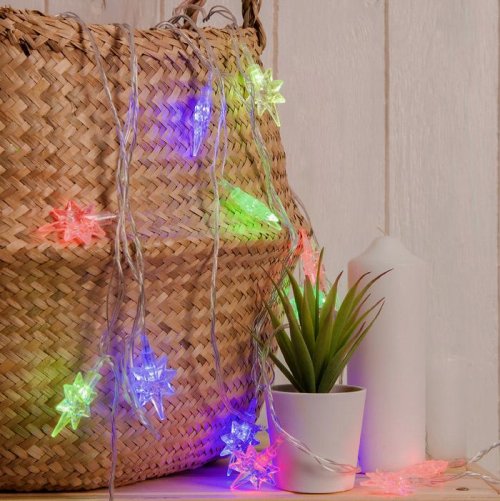 НИТЬ, 5м. с насад. “Звезда”, Н.С. LED-20-220V, моргает, МУЛЬТИ        703338С