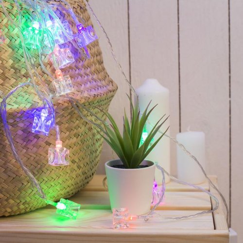 НИТЬ, 5м. с насад. “Кубики”, Н.С. LED-20-220V,моргает,МУЛЬТИ        185507С