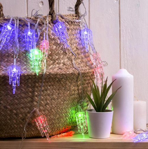 НИТЬ, 5м. с насад. “Льдинка”, Н.С. LED-20-220V, моргает, МУЛЬТИ        2388619С