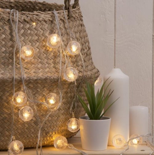 НИТЬ, 5м. с насад. “Футбольный мяч”, Н.С. LED-30-220V, 8 режимов, ТЕПЛО-БЕЛЫЙ        2433914С