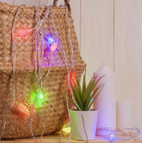 НИТЬ, 5м. с насад. “Шишки”, Н.С. LED-20-220V, моргает, МУЛЬТИ        185508С