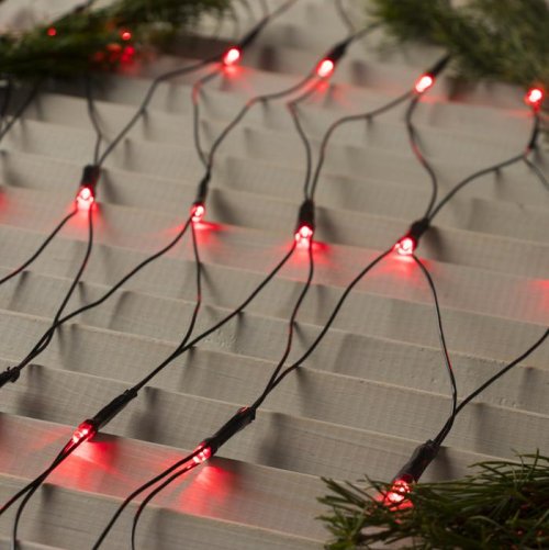 СЕТЬ, Ш:2 м, В:2 м, Н.Т. LED-224-220V, 8 режимов, КРАСНЫЙ     1585756С