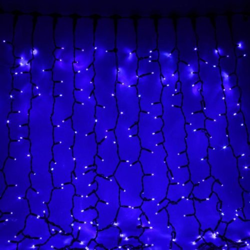 Гирлянда "Занавес" улич. УМС, 2х3 м, каучук Н.Т, LED-760-220V, шнур питания Н.Т, СИНИЙ    2332859С