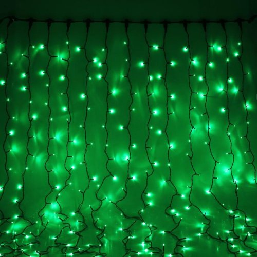 Гирлянда "Занавес" улич. УМС, Ш:2 м, В:3 м, Н.Т. 2W LED-760-220V, БЕЗ контр. фикс ЗЕЛЕНЫ  1080246С