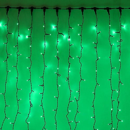 Гирлянда "Занавес" улич. УМС, Ш:2 м, В:6 м, Н.Т. 2W LED-1440-220V, БЕЗ контр. фикс ЗЕЛЕН  1080292С