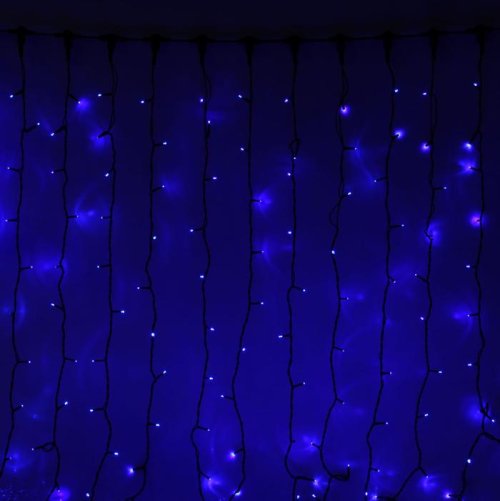 Гирлянда "Занавес" улич. УМС, Ш:2 м, В:6 м, Н.Т. 3W LED-1440-220V, БЕЗ контр. СИНИЙ  1080280С