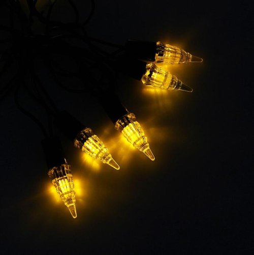 Гирлянда "Метраж" улич. с насад. "Конус" 5 м, Н.Т. LED-40-220V, фиксинг, ЖЕЛТЫЙ  1080058С