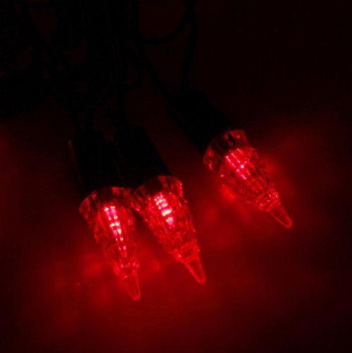 Гирлянда "Метраж" улич. с насад. "Конус" 5 м, Н.Т. LED-40-220V, фиксинг, КРАСНЫЙ  1080056С