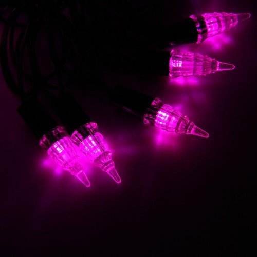 Гирлянда "Метраж" улич. с насад. "Конус" 5 м, Н.Т. LED-40-220V, фиксинг, РОЗОВЫЙ  1080060С