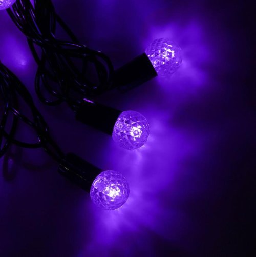 Гирлянда "Метраж" улич. с насад. "Фонарик" 5 м, Н.Т. LED-40-220V, контр. 8 р, ФИОЛЕТ  1080113С