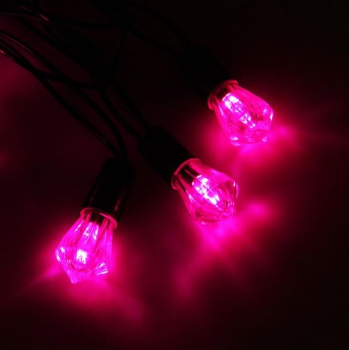 Гирлянда "Метраж" улич. с насад. "Хрусталь" 5 м, Н.Т. LED-40-220V, фиксинг, РОЗОВЫЙ  1080069С