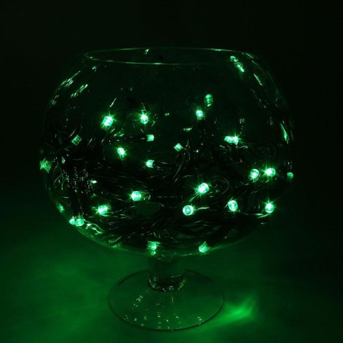 Гирлянда "Метраж" улич. УМС Д: 10 м, Н.Т. "Каучук" LED-100-220V, 3W, БЕЗ контр. ЗЕЛЕНЫЙ  1080633С