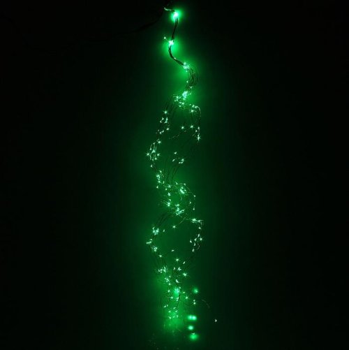 Гирлянда "Конский хвост (капля росы)" 10 нитей по 1 м., LED-120-12V, контроллер 8 режимов, ЗЕЛЕНЫЙ   1080605С
