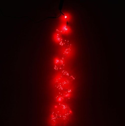 Гирлянда "Конский хвост (капля росы)" 15 нитей по 1,5 м., LED-225-12V, контроллер 8 режимов, КРАСНЫЙ 1080611С