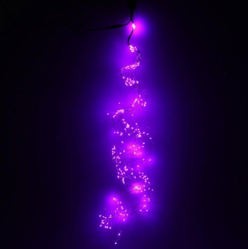Гирлянда "Конский хвост (капля росы)" 15 нитей по 1,5 м., LED-225-12V, контроллер 8 режимов, ФИОЛЕТ  1080614С