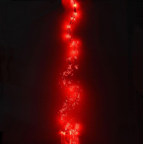 Гирлянда "Конский хвост (капля росы)" 30 нитей по 2,5 м., LED-750-12V, контроллер 8 режимов, КРАСНЫЙ 1080625С