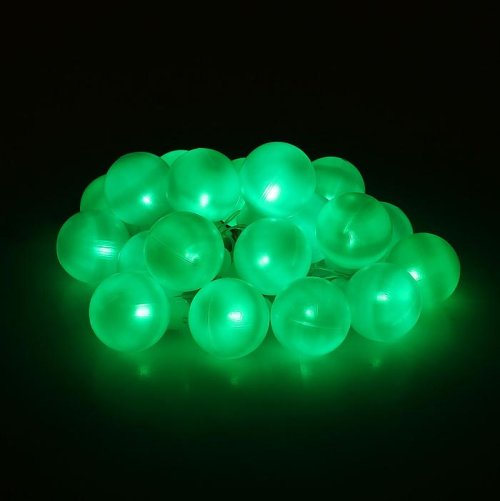 Гирлянда "Метраж" 6 м с насад. "Большие шарики 5 см", LED-20-220V, фиксинг, ЗЕЛЕНЫЙ  186617С