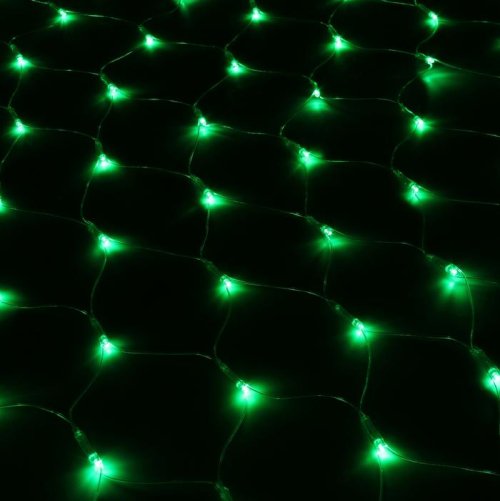 Гирлянда "Сетка" Ш:1,2 м, В:1,1 м, Н.С. LED-144-220V, контр. 8 р, ЗЕЛЕНЫЙ  187218С