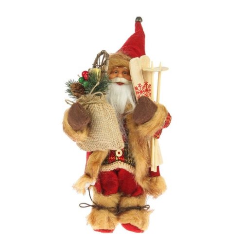 Дед Мороз, с мешком и лыжами 30см 2357064С