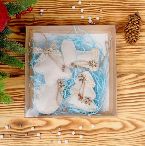 Набор ёлочных игрушек, 4 шт в упаковке, ручная работа         3789520