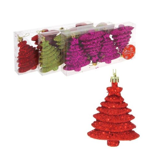 Ёлочные игрушки Ёлки с блёстками (набор 4 шт.) микс. Набор 2шт           1116470
