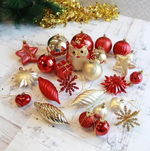 Набор украшений (набор 100 шт) 35*40*12 см Престиж красный         2137124