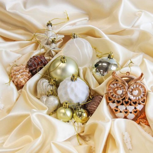 Набор украшений пластик (набор 50 шт) 24*41,5*6 см LUXE совушки        2137117