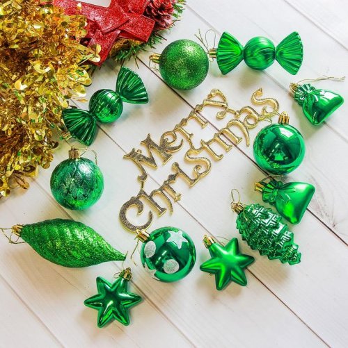 Ёлочные игрушки Модэсто (набор 35 шт.), зелёные           2178266