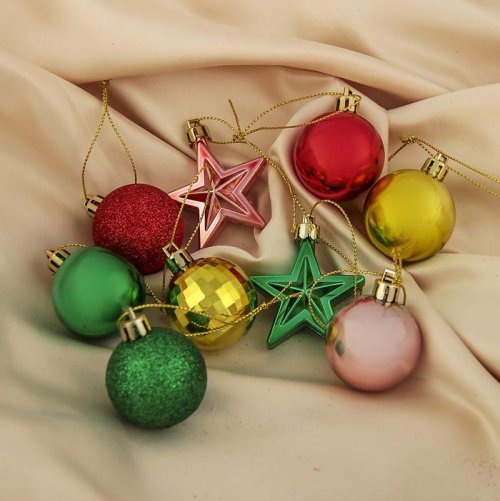 Набор украшений пластик 40шт в звезде микс           3259822