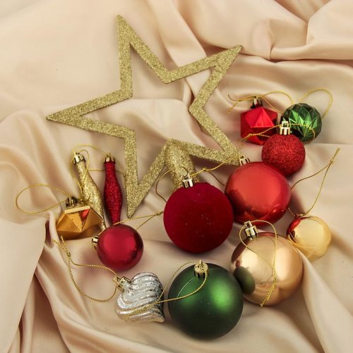 Набор украшений пластик 50 шт Новогодняя фантазия микс           3259817