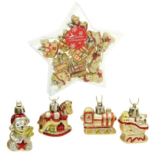 Ёлочные игрушки Новогоднее ассорти в звезде (набор 12 шт.)            1310203