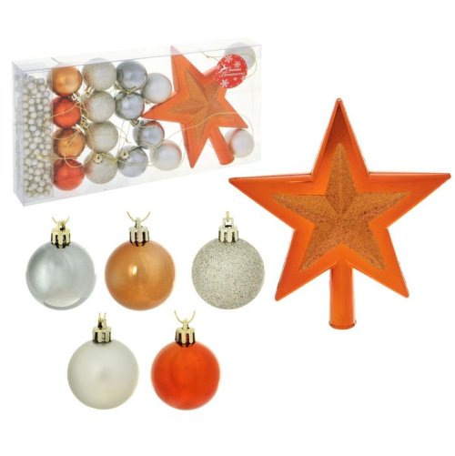 Ёлочные украшения Оранжевая звезда (набор 18 шт.)            1310288