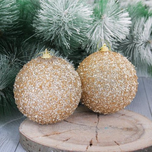 Набор шаров пластик Золото d-10 см 4 шт          2356940