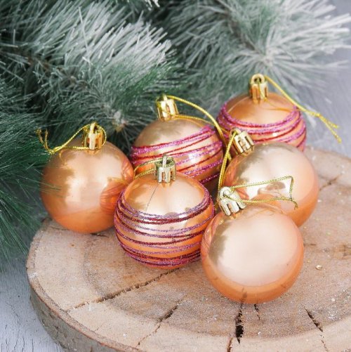 Набор шаров пластик Пояс Ориона d-5 см 20 шт золото         2356933