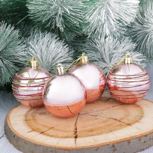 Набор шаров пластик Пояс Ориона d-6 см 12 шт розовый         2356929