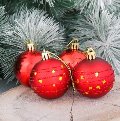 Набор шаров пластик Созвездие d-5 см 14 шт красный         2356920