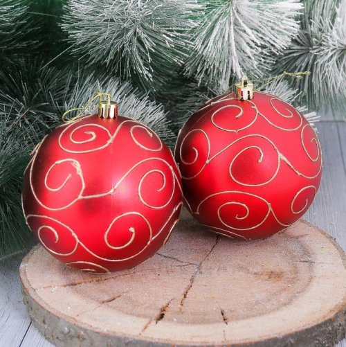 Набор шаров пластик Элит d-10 см 4 шт красный         2356912