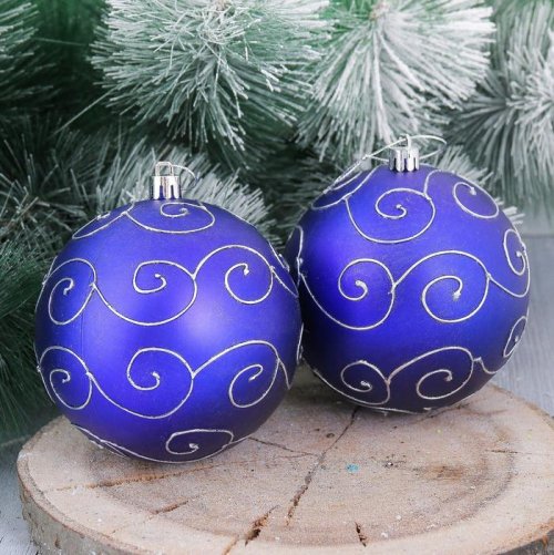 Набор шаров пластик Элит d-10 см 4 шт синий         2356956